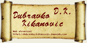Dubravko Kikanović vizit kartica